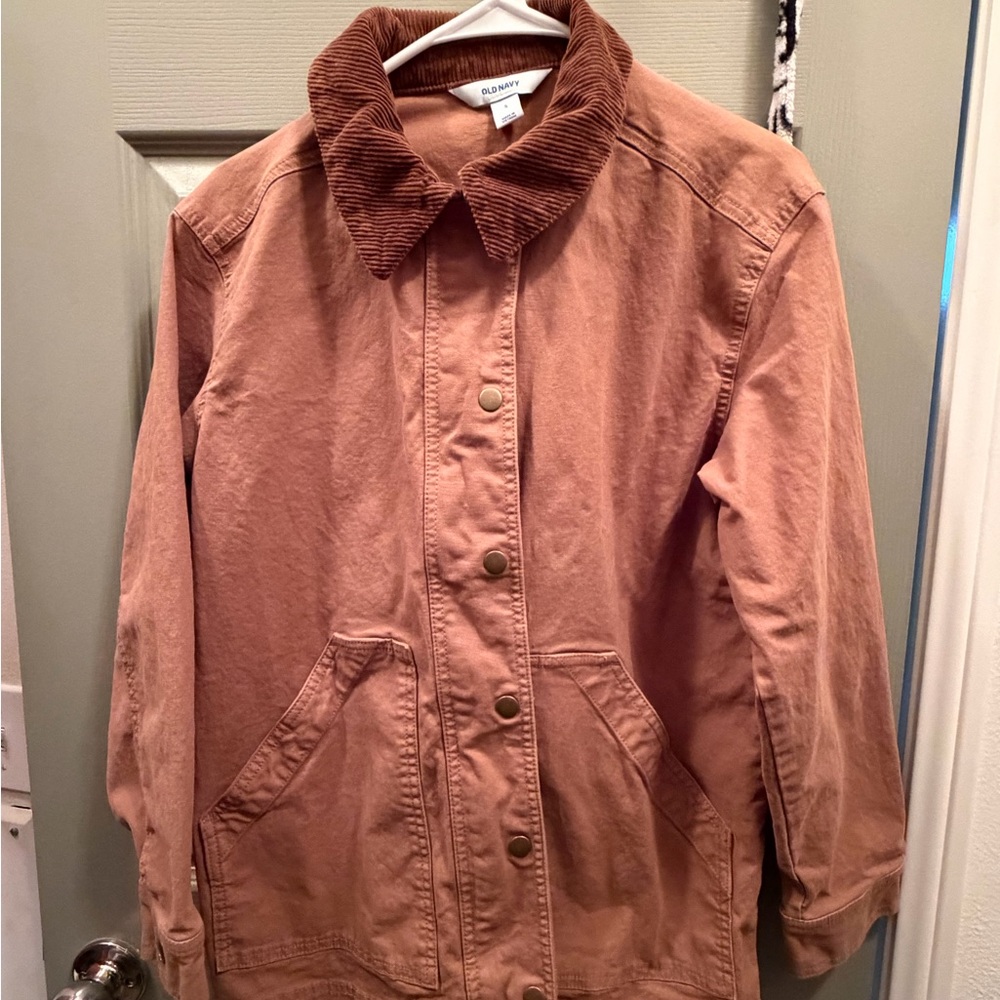 Women's Tan Jacket with Corduroy Collar